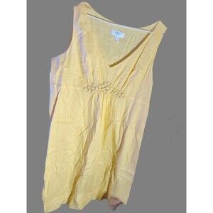 Loft Yellow V-neck Sleeveless Top - size 14p